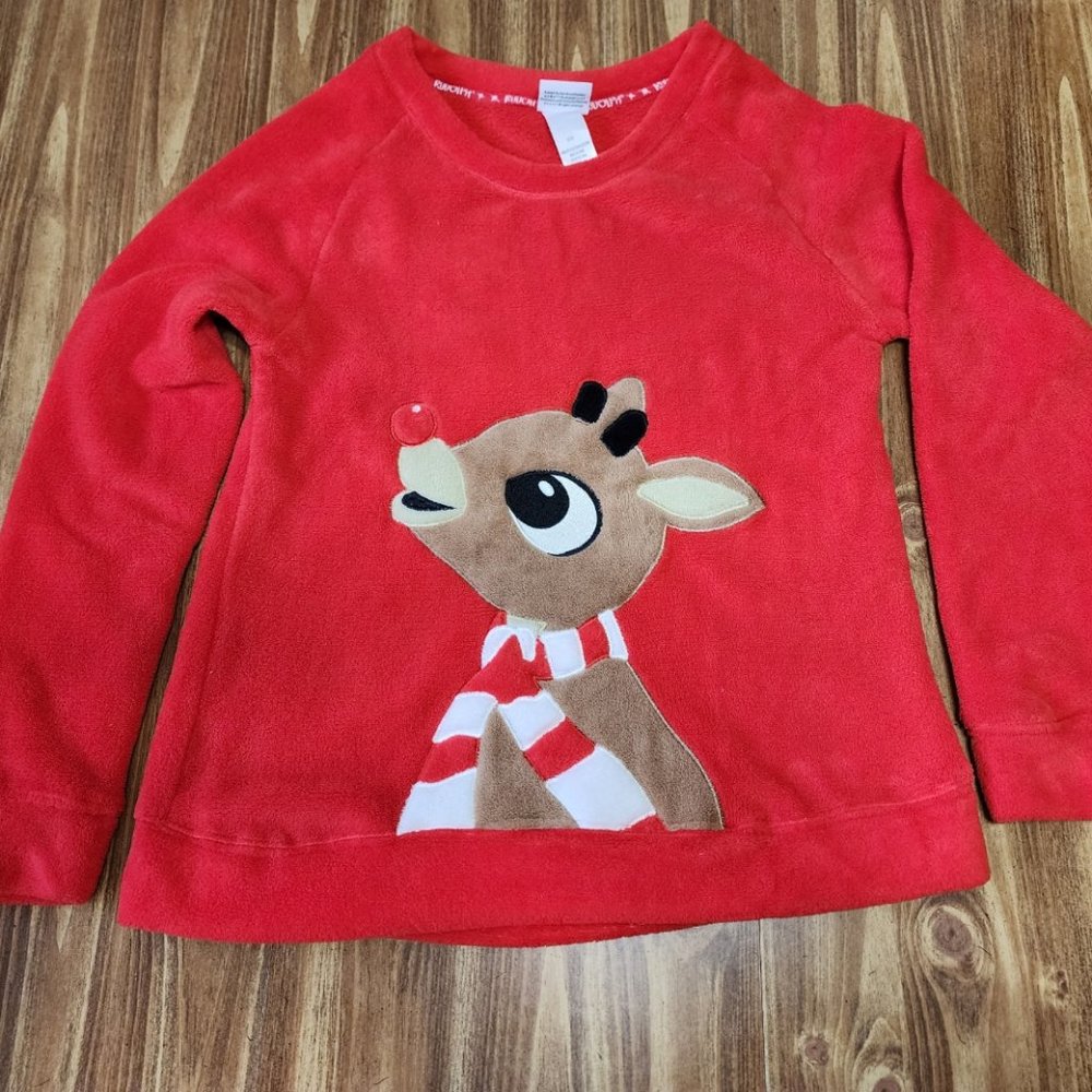 New Rudolph The Red Nose Reindeer Fleece Top